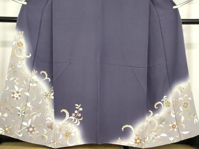 平和屋着物●訪問着　更紗花文　暈し染め　金彩　正絹　逸品　未使用　DABC3532az_3