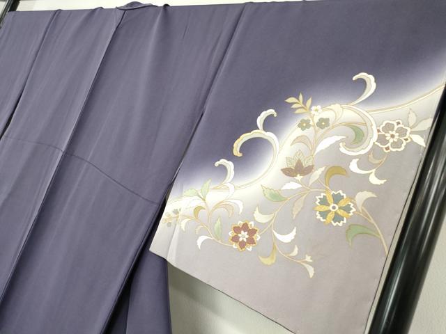 平和屋着物●訪問着　更紗花文　暈し染め　金彩　正絹　逸品　未使用　DABC3532az_2