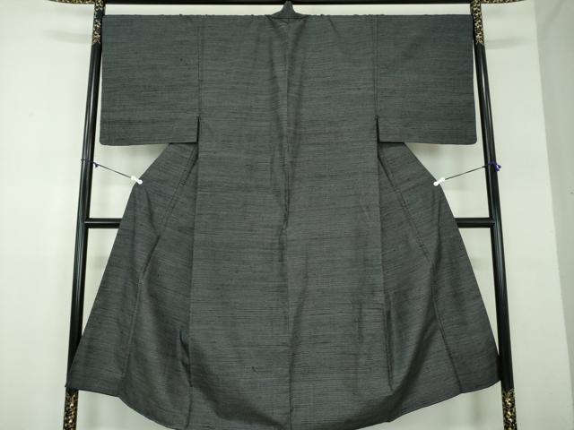 平和屋着物●男性　紬　絣絵　黒地　正絹　逸品　DABD1395ps 平和屋着物○男性 紬 絣絵 黒地 正絹 逸品 DABD1395ps