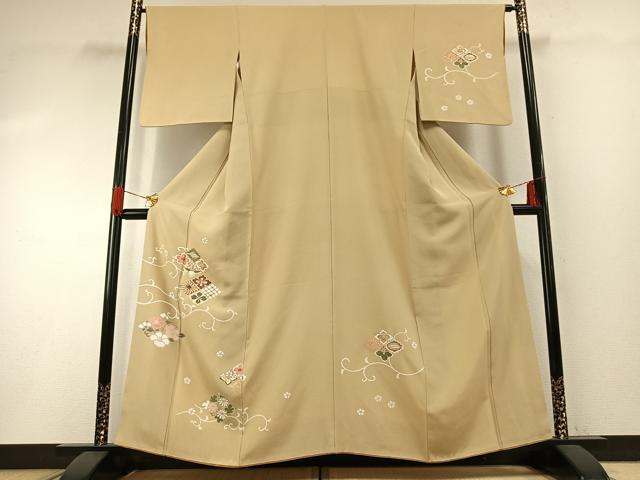 平和屋着物●訪問着　友禅　花菱　花唐草文　金彩　正絹　逸品　AABH0481fy