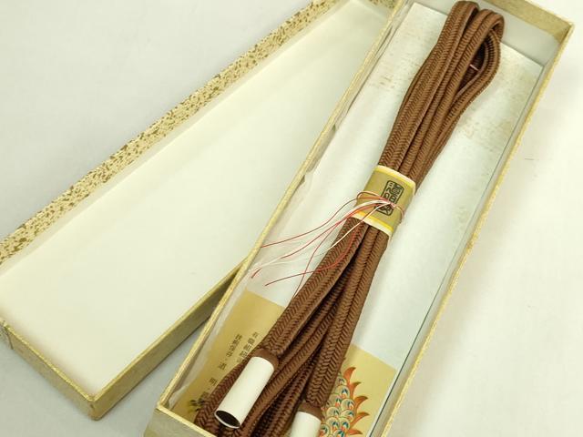 平和屋着物●極上　有職組紐道明　帯締め　冠組　茶色　宮内庁御用　国立博物館御用　東京芸術大学御用　逸品　未使用　DZAA11827kh6
