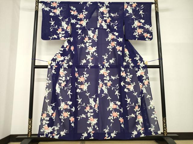 平和屋着物＊夏物　小紋　絽　枝花文　正絹　逸品　未使用　AABH2082ck 18,200円