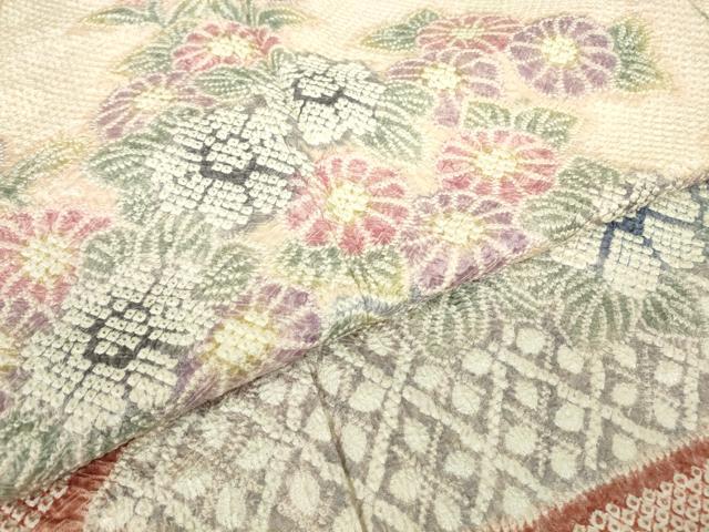 平和屋着物●名門　藤娘きぬたや・総絞り　訪問着　霞取花文　正絹　逸品　DABC3653az_5