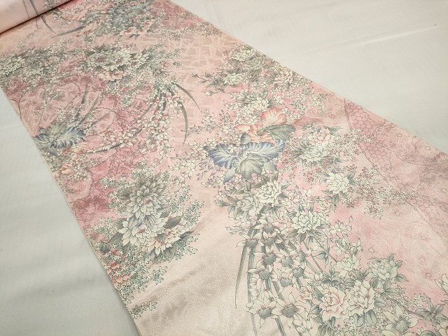平和屋着物●創業460年・千總　小紋　反物　着尺　花尽くし　銀彩　鈴乃屋扱い　証紙付き　逸品　未使用　DABD7166zzz_1
