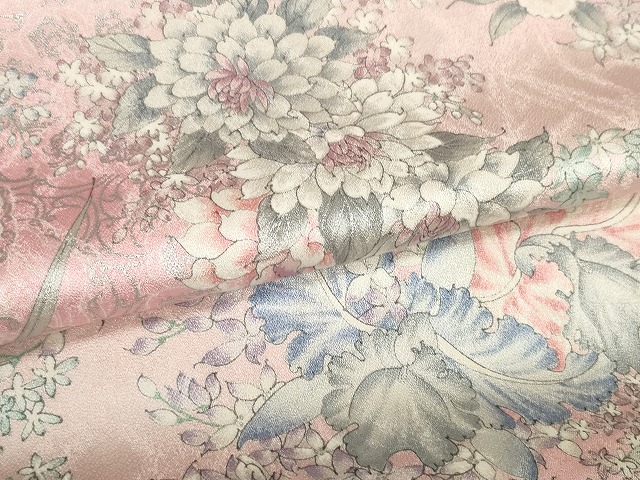 平和屋着物●創業460年・千總　小紋　反物　着尺　花尽くし　銀彩　鈴乃屋扱い　証紙付き　逸品　未使用　DABD7166zzz_4