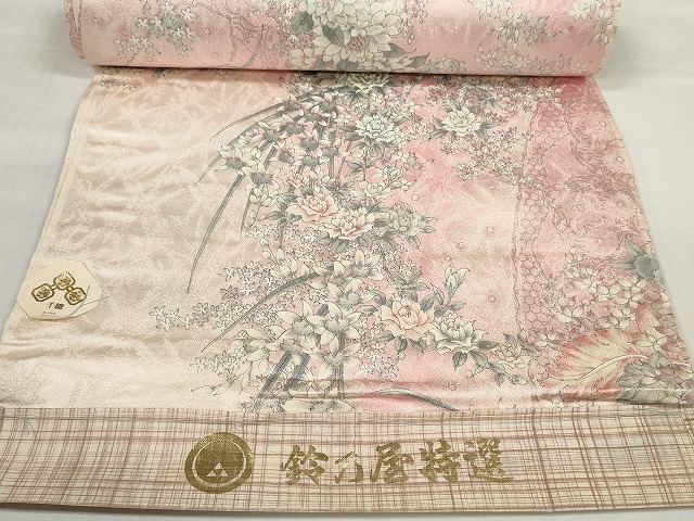 平和屋着物●創業460年・千總　小紋　反物　着尺　花尽くし　銀彩　鈴乃屋扱い　証紙付き　逸品　未使用　DABD7166zzz_8