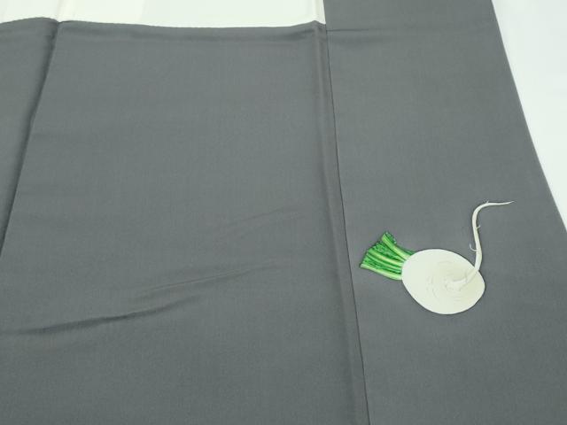 平和屋本店●極上　人間国宝　五代　田畑喜八　訪問着　紬地　蕪　墨色地　逸品　CZAA5504s6_8
