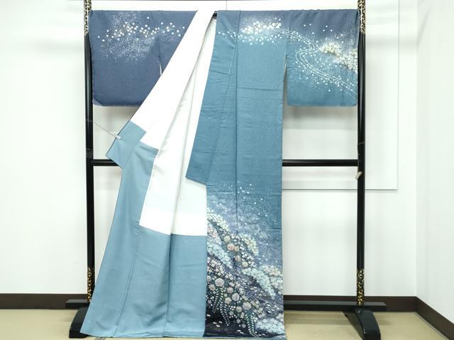 平和屋本店●極上　吉乃一廉　幻の辻が花　訪問着　絞り　暈し染め　銀通し地　逸品　未使用　CZAA5562s6_1