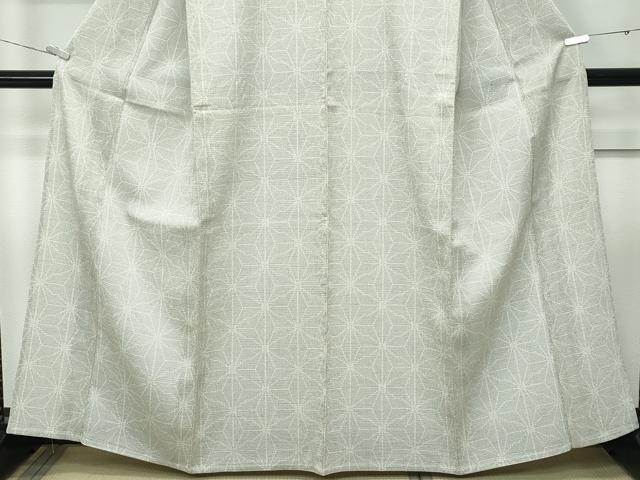 平和屋本店▽極上　白鷹お召　単衣　110亀甲　麻の葉文様　逸品　未使用　CZAA5593s6_4