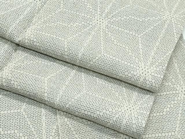平和屋本店▽極上　白鷹お召　単衣　110亀甲　麻の葉文様　逸品　未使用　CZAA5593s6