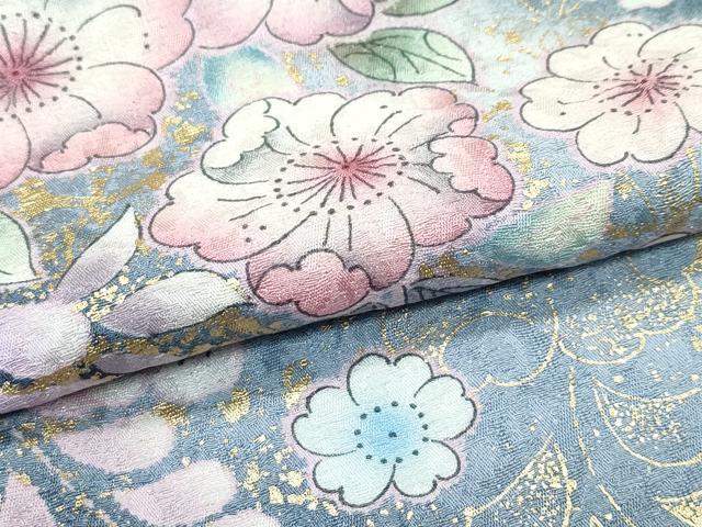 平和屋本店●極上　訪問着　辻が花　絞り　暈し染め　銀通し地　逸品　CZAA5579s6_8