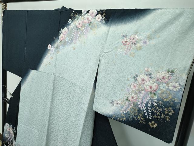 平和屋本店●極上　訪問着　辻が花　絞り　暈し染め　銀通し地　逸品　CZAA5579s6_2