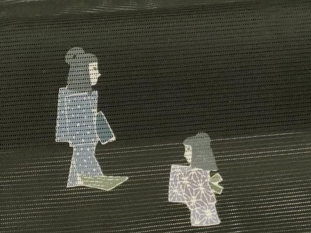 平和屋着物＊夏物　小紋　絽　人物文　洗える着物　AABH3911jd_5