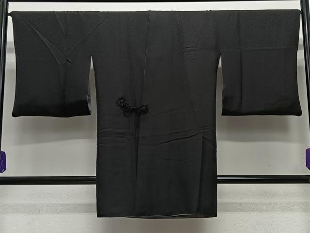平和屋着物∞道中着 リバーシブル 紬地 格子 黒地 ロング丈 正絹 逸品 CABE4887ua 平和屋着物∞道中着 リバーシブル 紬地 格子 黒地 ロング丈 正絹 逸品 CABE4887ua