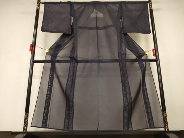 平和屋着物＊夏物　色無地　紗　藍鉄色　正絹　逸品　AABH4005jd
