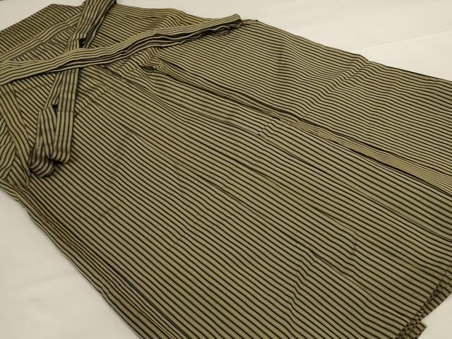 平和屋着物＊夏物　男性　馬乗り袴　縞　正絹　逸品　AABH6450jd