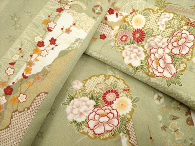 平和屋着物●小紋　雪輪花文　洗える着物　未使用　AABH5902ck 21,840円