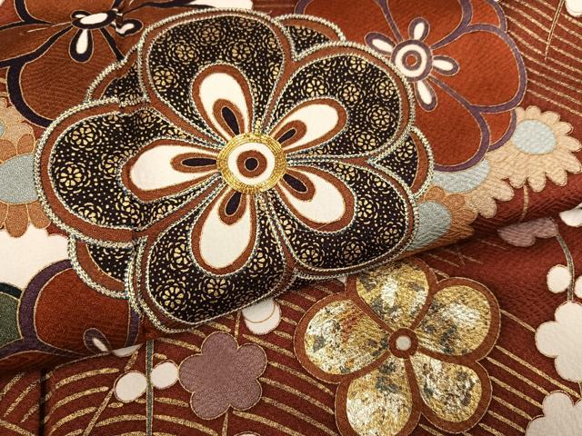 平和屋着物●豪華振袖　駒刺繍　梅松文　金彩　正絹　逸品　AABH6901ph_5