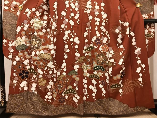 平和屋着物●豪華振袖　駒刺繍　梅松文　金彩　正絹　逸品　AABH6901ph_2
