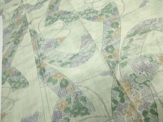 平和屋着物●本場結城紬　重要無形文化財　奥順　100亀甲　もろ入り　鬘帯吉祥花文　証紙付き　正絹　逸品　AABH7131cs_2