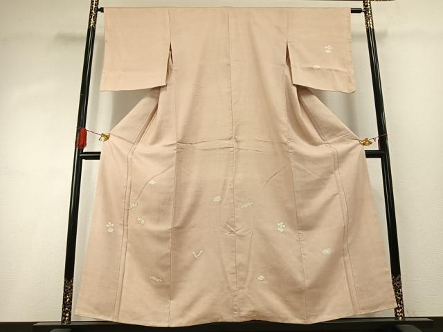 平和屋着物●訪問着　紬地　駒刺繍　宝尽くし文様　銀彩　正絹　逸品　AABH4842fy 11,011円