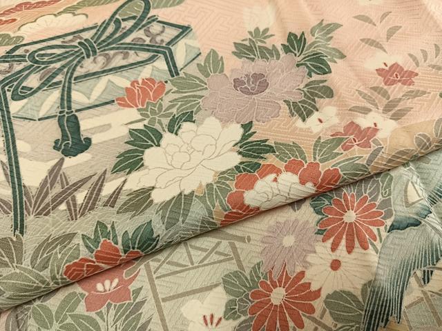 平和屋着物●訪問着　友禅　貝桶花文　暈し染め　正絹　逸品　AABH4873fy_4