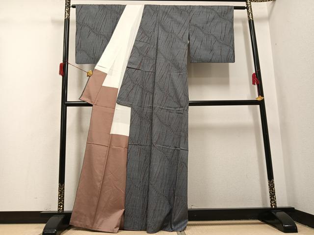平和屋着物●名門　藤娘きぬたや・竜巻絞り　本場大島紬　正絹　逸品　AABH6934ph_2