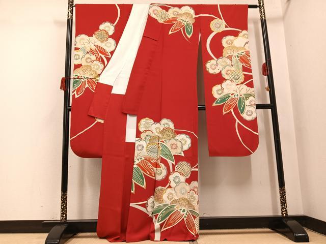 平和屋着物●友禅白木染匠　二代目　白木周生　振袖　駒刺繍　松竹梅文　金彩　正絹　逸品　AABH8263ph_1