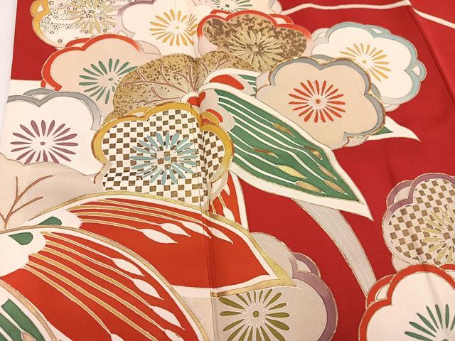 平和屋着物●友禅白木染匠　二代目　白木周生　振袖　駒刺繍　松竹梅文　金彩　正絹　逸品　AABH8263ph_3