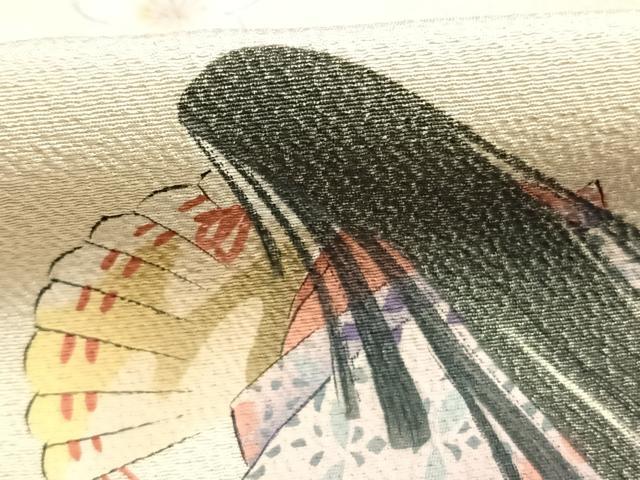 平和屋着物●螺鈿作家　藤本隆士　訪問着　人物花文　暈し染め　金彩　正絹　逸品　AABH4919fy_5