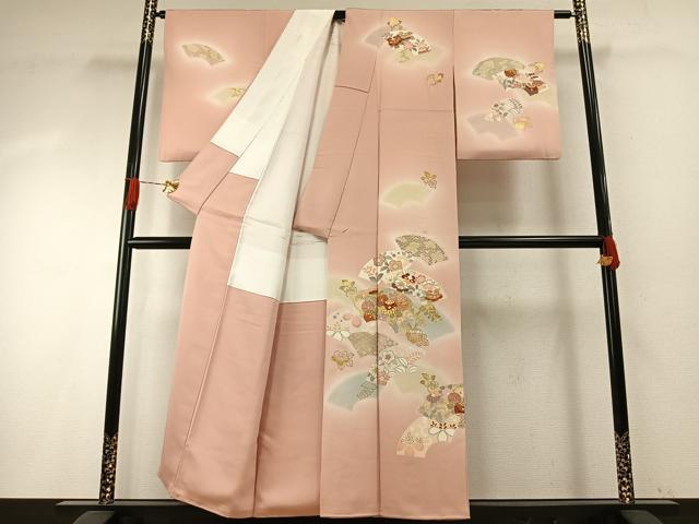 平和屋着物●創業460年・千總 　訪問着　地紙花文　暈し染め　金彩　正絹　逸品　AABH4907fy_1