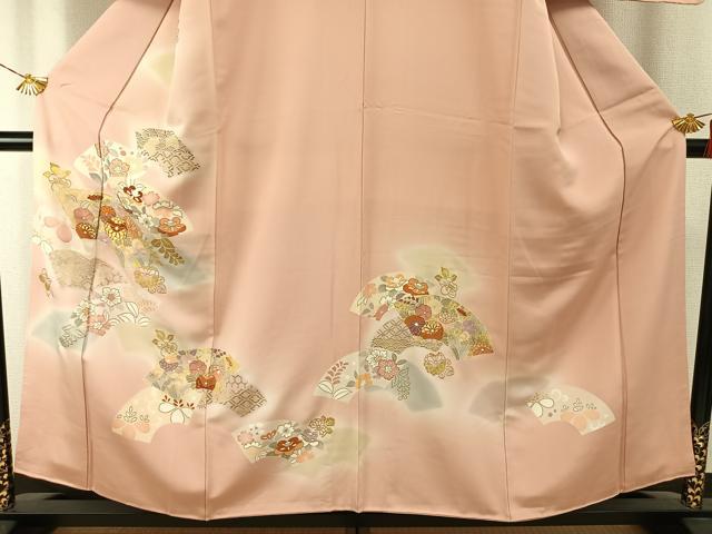 平和屋着物●創業460年・千總 　訪問着　地紙花文　暈し染め　金彩　正絹　逸品　AABH4907fy_2
