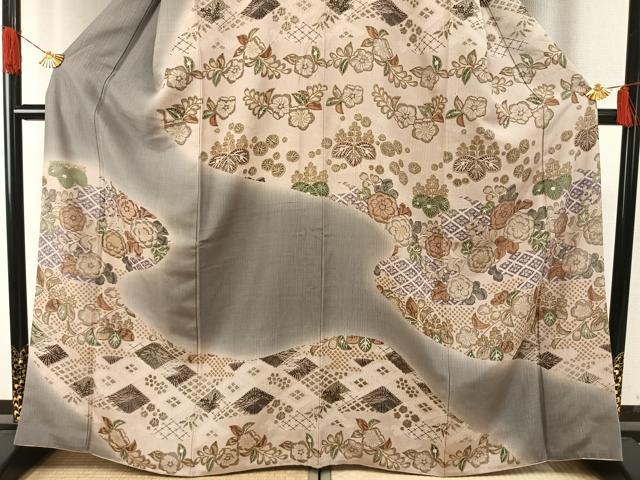 平和屋着物●訪問着　作家物　辻が花　暈し染め　金彩　三越扱い　正絹　逸品　AABH4989fy_2