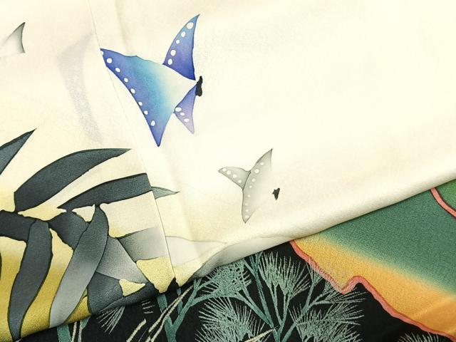 平和屋着物●訪問着　舞蝶文　ろうけつ染め　暈し染め　正絹　逸品　AABH5007fy_4
