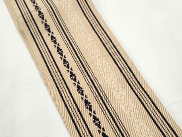平和屋着物●男性　本場筑前博多織　角帯　献上　正絹　逸品　CABF5588hy_2