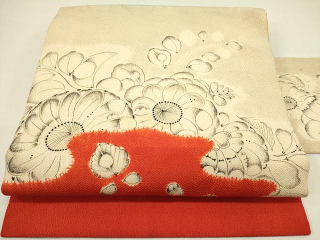 平和屋着物●西洞院辻が花　大脇一心　九寸名古屋帯　作家物　辻が花　鬼しぼ縮緬　正絹　逸品　DABE1714op
