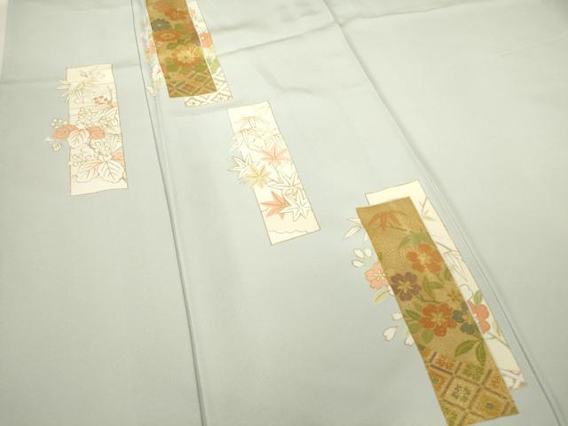 平和屋着物▽訪問着　単衣　短冊花文　金彩　正絹　逸品　DABE4475az_4