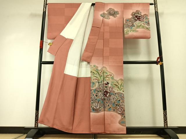 平和屋着物●訪問着　絞り　辻が花　暈し染め　正絹　逸品　AABI1543fy_1