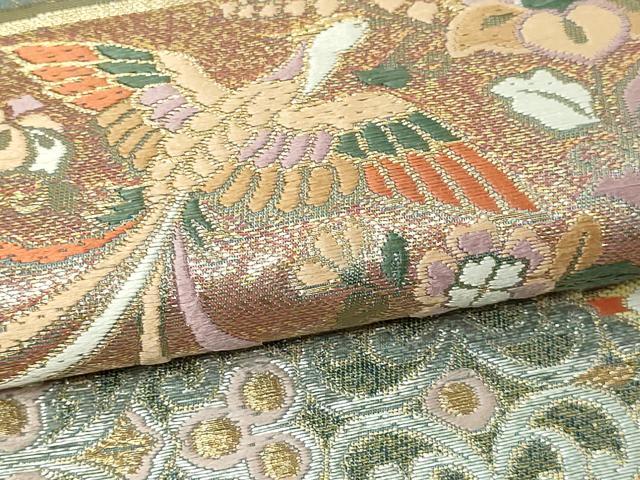平和屋本店▼六通柄袋帯　唐織　宝倉段文　本金箔　正絹　逸品　DABE9324sf_2