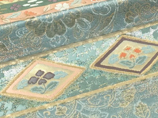 平和屋本店▼六通柄袋帯　唐織　宝倉段文　本金箔　正絹　逸品　DABE9324sf_3
