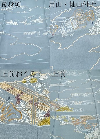 平和屋本店●極上　創業460年・千總　訪問着　刺繍　人物風景文　金糸　大丸扱い　薄花色地　逸品　CYAA4553s6_9