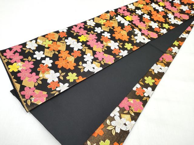 平和屋着物[]女の子　子供　全通柄袋帯　桜尽くし　黒地　金糸　逸品　DABE7406ma_4