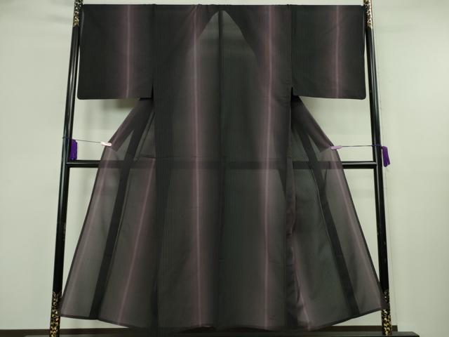 平和屋本店＊極上　夏物　男性　本場大島紬　夏大島　縞　黒地　逸品　DZAB0650kh6
