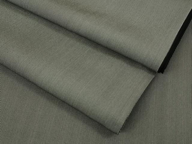 平和屋本店●極上　お召　毛万筋　墨色×薄鈍色　逸品　DZAB2538kh6