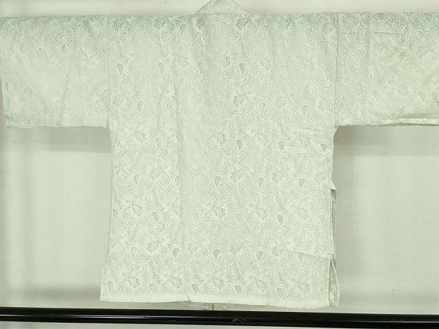 平和屋着物∴極上　夏物　レース甚平　浴衣　総レース　花唐草文　スカイグリーン色　逸品　新品　DZAB10430kh6_3