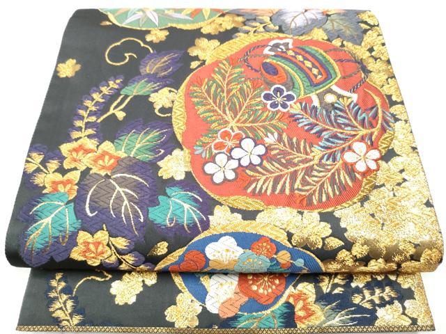 平和屋着物●六通柄袋帯　唐織　打ち出の小槌　草花文　金糸　正絹　逸品　CABI0104hy 29,250円
