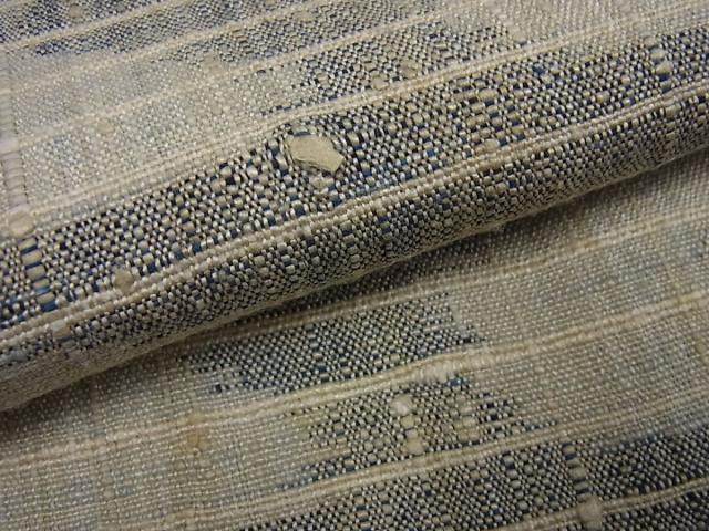 平和屋本店□極上 浦野理一 単衣 経節紬 流水文 逸品