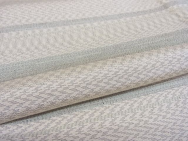 平和屋本店□極上 本塩沢 やまだ織 単衣 横段霞文 証紙