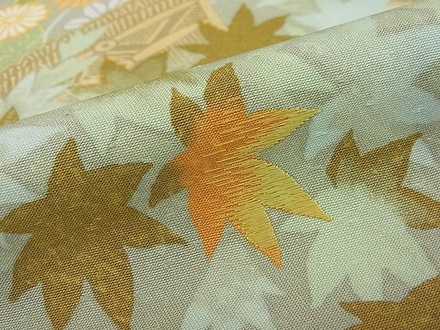 平和屋本店●極上 創業460年・千總 訪問着 刺繍 草花文 柳茶色地 高島屋扱い 逸品3s20711_7