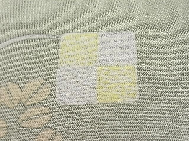 平和屋本店●極上 創業460年・千總 訪問着 刺繍 草花文 柳茶色地 高島屋扱い 逸品3s20711_8
